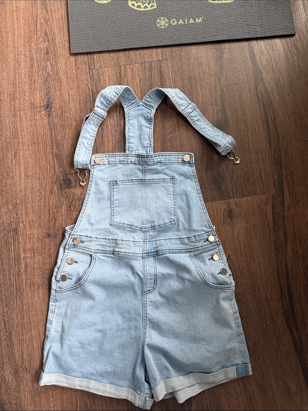 Light Wash Denim Short Overalls